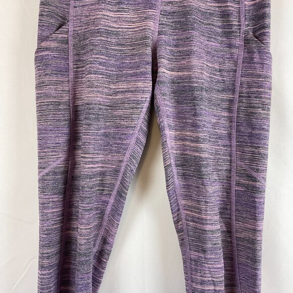 Lululemon Leggings 4 Purple Pink Space Dye Tech Pockets Ruched Detail Zipper - Picture 3 of 11